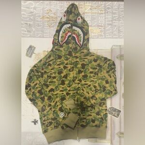BAPE Camo Shark Full Zip Hoodie Size M